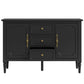 Heynemo Storage Cabinet with 2 Doors & 3 Drawers, Sideboard Cabinet with Adjustable Shelves, Ideal for Entryway, Living Room, Dining Room, Black