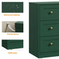 May in Color 3 Drawer Nightstand Set of 2, Large Bedside Table with Golden Round Knobs for Bedroom, Living Room, Hallway, Closet, Green
