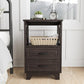 Royalcraft End Table, Side Table with X Shaped Design, Wooden Rustic End Table with 2 Large Storage Drawers and Large Open Shelf for Living Room