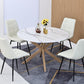 Royalcraft Modern Kitchen Chairs, Dining Chairs Set of 4, White Dining Chairs with Cushion Seat and Metal Legs for Living Room, Bedrooms, Kitchen, Beige