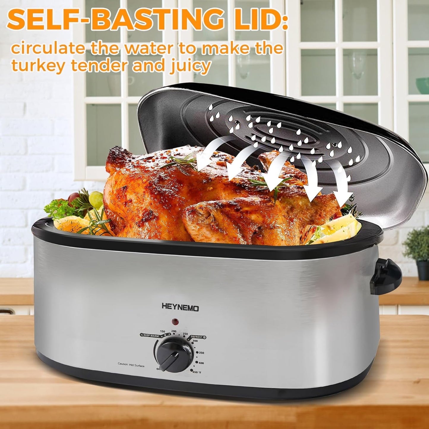 Superjoe Roaster Oven 1450W 18 qt Electric Rotisserie and Roaster