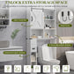 RoyalCraft Over The Toilet Storage Cabinet, Farmhouse Storage Cabinet Over Toilet with Sliding Barn Door, Home Space-Saving Toilet Rack, Behind Toilet Bathroom Organizer for Bathroom, White