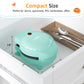 Heynemo 6-in-1 Mini Waffle Maker, 4" Waffle Iron with Nonstick Removable Plates (Santa, Christmas Tree, Witch, Pumpkin), Light Blue