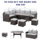 7 PCS Outdoor Dining Table Chair with Ottoman