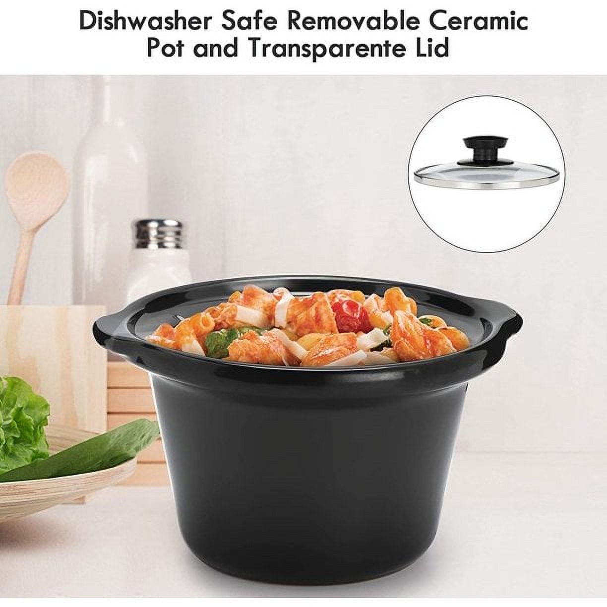 CozyHom 2.5QT Dual Pot Slow Cooker Electric Food Warmer With Adjustable Temp Stainless Steel Removable Pots Lid Rests Crock Pot