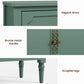 May in Color Storage Cabinet with 3 Doors, Mid-Century Sideboard Cabinet with Adjustable Shelves, Wood Buffet Cabinet with Turned Legs, Accent Cabinet for Entryway, Living Room, Dining Room, Green