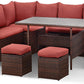 7 PCS Outdoor Dining Table Chair with Ottoman