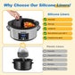 Superjoe Programmable Slow Cooker 6 Quart with 2 in 1 Silicone Liners, Multi-Cooker Food Warmer with Digital Timer, 3 Cooking Settings, Dishwasher-Safe Removable Ceramic Pot & Lid, Silver.