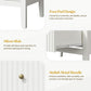 RoyalCraft White Fluted 4 Drawer Dresser for Bedroom, Modern Chest of Drawers, Wood Dresser for Storage Clothes, Wooden Storage Cabinet Nightstand for Bedroom, Hallway, Living Room, Entryway