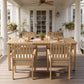 5-Piece Acacia Patio Table and Chairs Set for All-Weather, Outdoor Patio Dining Set with Umbrella Hole and Removable Cushion for 4, Durable Patio Table and Chairs Set for Backyard, Garden, Heynemo