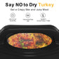 Sunvivi 24 Quart Electric Turkey Roaster Oven with Visible Glass Lid,Removable Pan & Rack, Stainless Steel,Silver