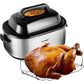 Superjoe 24 QT Electric Roaster Oven, Stainless Steel Roaster Pan with Self-Basting Lid Removable Insert Pot, Silver