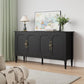 May in Color Sideboard Buffet Cabinet, 58'' Wood Console Cabinet with Storage & 4 Doors, Mid Century Media Cabinet for Entryway, Living Room, Dining Room, Black