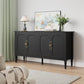 May in Color Sideboard Buffet Cabinet, 58'' Wood Console Cabinet with Storage & 4 Doors, Mid Century Entryway Table, for Living Room, Dining Room, Black