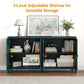 May in Color Sideboard Buffet, 58" Modern Buffet Cabinet with 4 Doors and Adjustable Shelves, for Entryway, Dining Room, Living Room, Bedroom, Turquoise