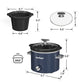 2QT Small Slow Cooker with Removable Ceramic Pot, 3 Heating Settings, Dishwasher-Safe Glass Lid,Blue