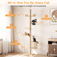 Heynemo Floor to Ceiling Cat Tree Tower Adjustable Height Multi-Level with Acrylic Capsule Sisal Scratching Posts Stable Stylish for Kittens & Large Cats