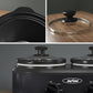 Sunvivi Small Double Slow Cooker, 2 Pot 1.25 Quart Oval Crock Food Warmer Buffet Server, Stainless Steel, Black