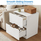 May in Color 2-Drawer Nightstand Set of 2, Handless Bedside Table for Bedroom, Living Room, Hallway, White