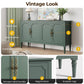 May in Color 58" Wood Buffet Cabinet, Mid-Century Modern Console Cabinet, with 4 Door & Media Storage, for Entryway, Living Room, Dining Room, Bedroom, Green