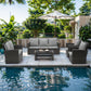 5 Piece Outdoor Patio Furniture Sets, Wicker Conversation Set for Porch Deck,Rattan Sofa Chair with Cushion