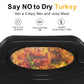 Sunvivi 22 Quart Electric Turkey Roaster Oven with Visible Glass Lid,Removable Pan & Rack, Stainless Steel,White