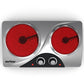 Heynemo Sunvivi 1800W Dual Burner Electric Ceramic Stove with Knob Control - Silver