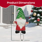 Heynemo Solar Christmas Gnome Yard Stake, Lighted Metal Holiday Garden Decoration, Waterproof Lawn & Pathway Ornament, Snowflake Style
