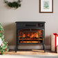 Heynemo A Practical Portable Fireplace ¨C 1500W Freestanding Infrared Electric Fireplaces Heater with 3D Flame Effect & Remote Control
