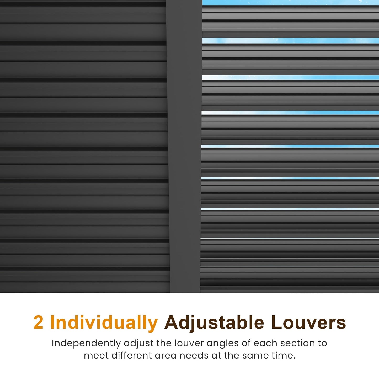 RoyalCraft 12'x16' Adjustable Louvered Pergola, Metal Hardtop Pergola with Adjustable Roof, Heavy-Duty Aluminum Outdoor Pergola for Patio, Deck, Garden, Yard, Black