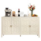 May in Color 60'' Modern Sideboard Cabinet with Adjustable Shelves and 4 Doors, Ideal for Entryway, Living Room, Dining Room, Bedroom, Beige