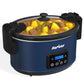 8.5QT Programmable Slow Cooker with Locking Lid, Versatile Food Warmer, Digital Timer, Portable Multi-Cooker with Adjustable Temperature Settings, and Dishwasher Safe Components, Blue