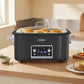 Sunvivi 8-Quart 12-in-1 Programmable Slow Cooker Roaster Oven, Multi-Cooker with Digital Timer, Adjustable Temperature, Removable Non-Stick Pot & Dishwasher-Safe Glass Lid, Black