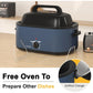 Superjoe 22 QT Electric Roaster Oven, with Self-Basting Lid, Stainless Steel Roaster Pan, Blue