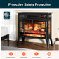 Royalcraft Freestanding Electric Fireplace Heater, Portable Electric Stove with Realistic 3D Flame Effect and Infrared Heating, Classic Mantel Design for Living Room and Bedroom