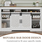 Royalcraft Farmhouse TV Stand for 65+ Inch TV, 34'' White Entertainment Center with Sliding Barn Doors,  Wood  Cabinet Television Stands