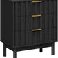 Royalcraft 3 Drawer Dresser, Modern Chest of Drawers with Fluted Panel Design, Wooden Storage Nightstand Side Table with Chic Edge Pull, Perfect for Bedroom, Living Room, Entryway