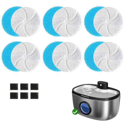 Keygarzone Cat Water Fountain Filter: Replacement for ZCW001, 6 Pack
