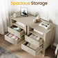 May in Color Fluted Nightstand with 2 Drawers, Modern Wooden Sofa Table with Storage for Small Spaces, Tall End Table for Bedroom