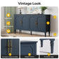 May in Color 58" Wood Buffet Cabinet, Mid-Century Modern Console Cabinet, with 4 Door & Media Storage, for Entryway, Living Room, Dining Room, Bedroom, Blue