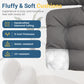 RoyalCraft Patio Rocking Chair with Ottoman, Outdoor Indoor Rocking Egg Chair with Cushions, Metal Lounge Chair Oversized Papasan Chair, Outdoor Wicker Reading Chair for Porch Garden, Dark Grey