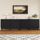 Royalcraft 50'' Buffet Cabinet with Storage, Fluted Sideboard with Doors and Adjustable Shelves, Wood Credenzas Console Table, Coffee Bar Cabinet for Kitchen, Dining Room, Living Room