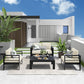 CozyHome Patio Furniture Metal Armchair,2 PCS All-Weather Aluminum Garden Outdoor Contemporary Sofa Chair with Cushions, Beige