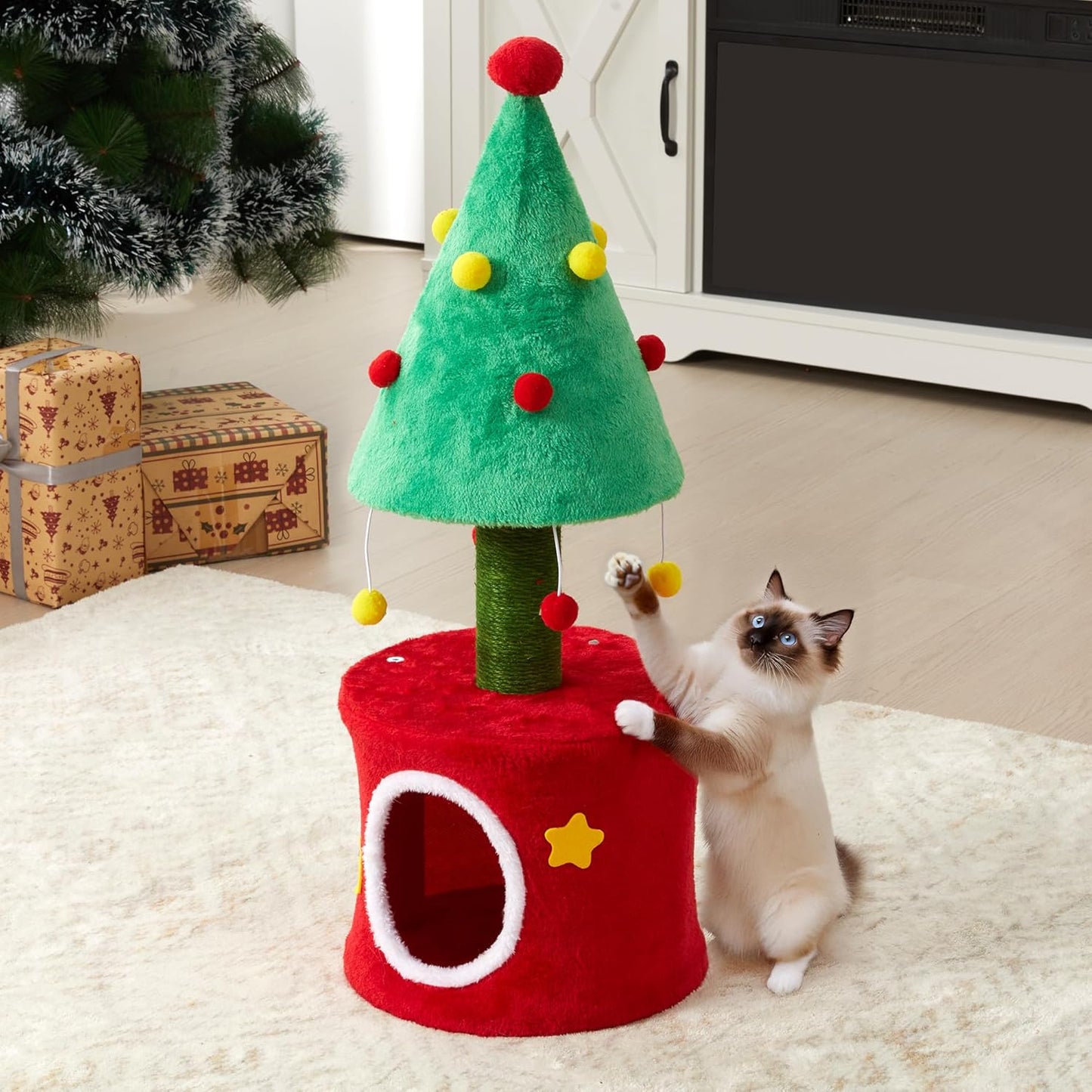 Keygarzone Cat Christmas Tree Tower for Indoor Cats