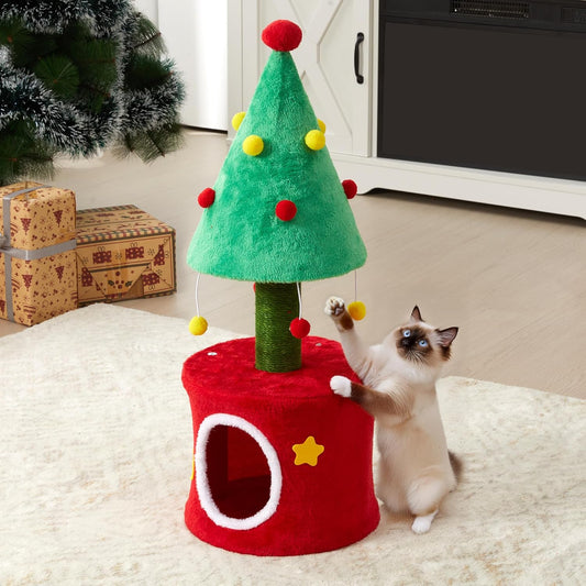 Keygarzone Cat Christmas Tree Tower for Indoor Cats