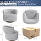 Swivel Accent Chair, Fully Assembled Round Barrel Chairs, Oversized Upholstered Armchair with 360-Degree Base, Modern Club Chair for Living Room, Bedroom, Office, Grey