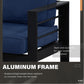 CozyHome Patio Furniture Metal Armchair,2 PCS All-Weather Aluminum Garden Outdoor Contemporary Sofa Chair with Cushions,Deep Blue