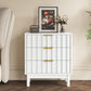 Royalcraft 3 Drawer Dresser, Modern Chest of Drawers with Fluted Panel Design, Wooden Storage Nightstand Side Table with Chic Edge Pull, Perfect for Bedroom, Living Room, Entryway