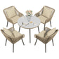 RoyalCraft 5-Piece Patio Dining Table Set, All Weather Twisted Rattan Furniture Set with Cushions, Outdoor Dining Table Chair Set with Umbrella Hole, Ideal for Backyard Balcony Deck Garden, Grey