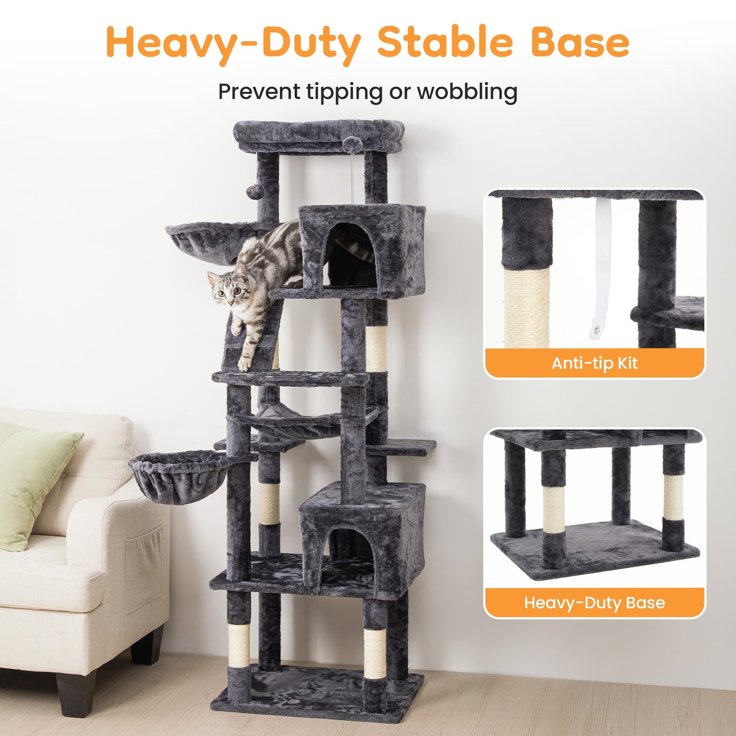 Keygarzone 73" Multi-Level Cat Tree Tower